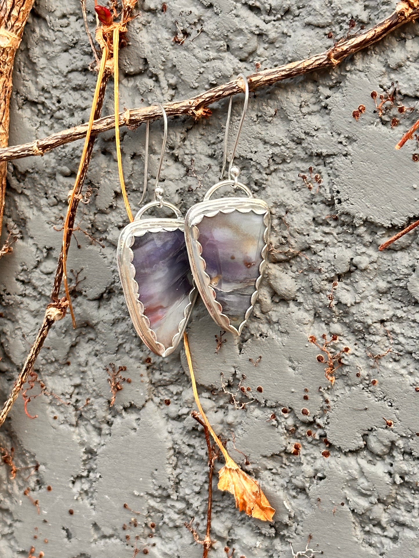 Purple Cloud Agate Earrings