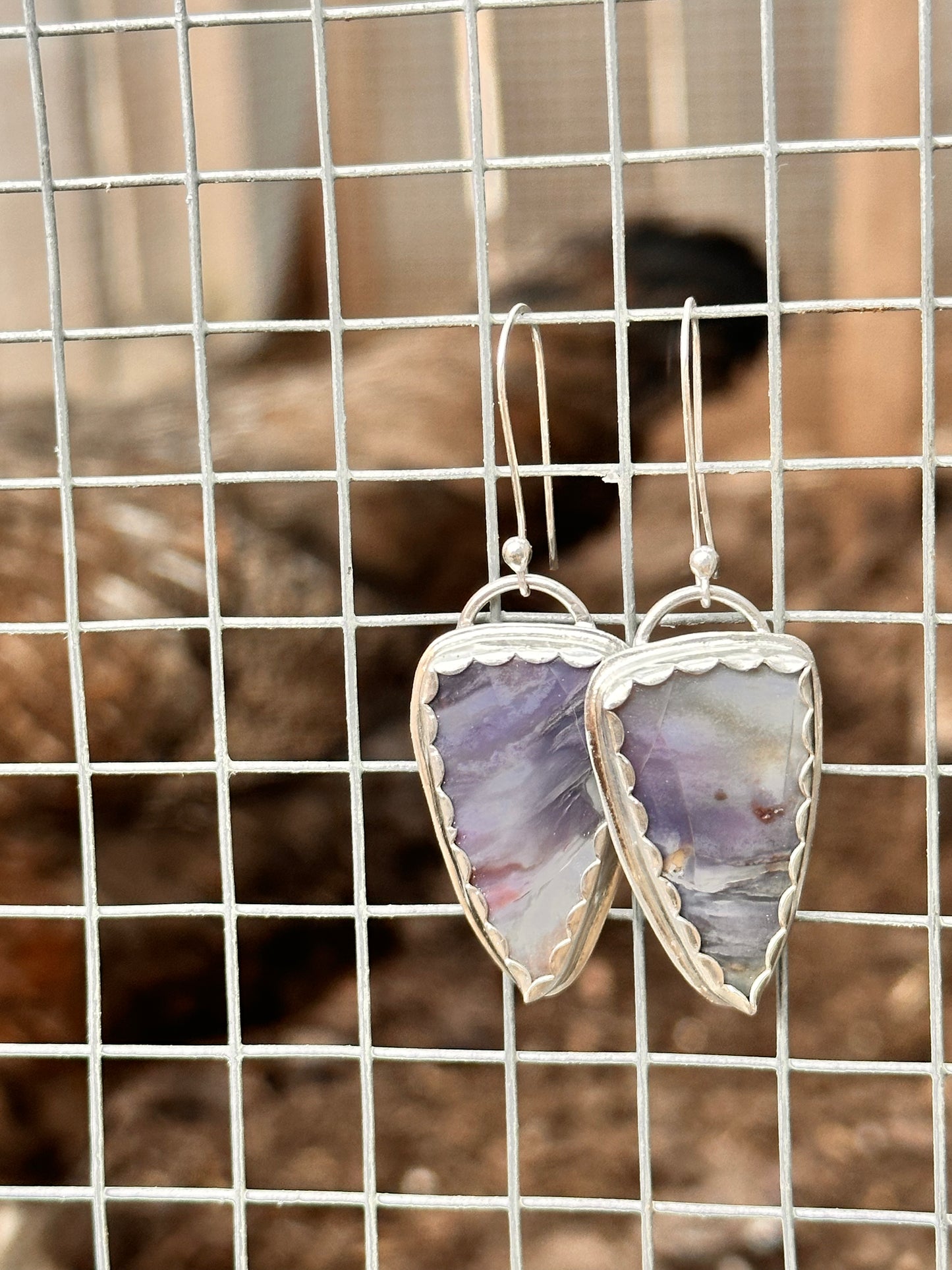 Purple Cloud Agate Earrings