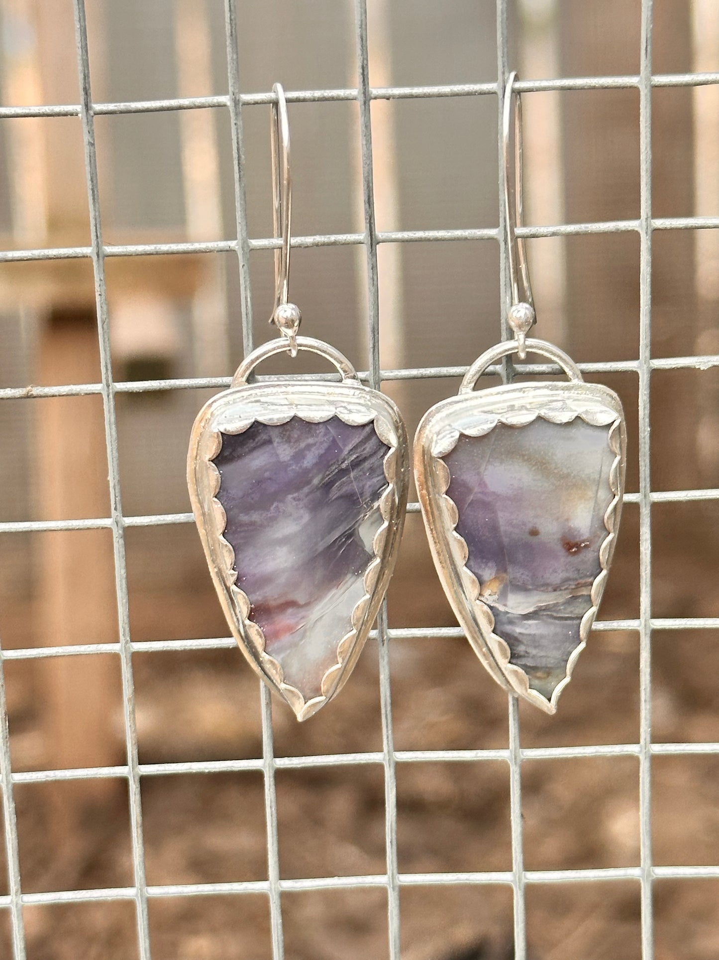Purple Cloud Agate Earrings
