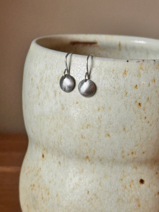 1/4 inch Sterling Silver Domed Disc Earrings