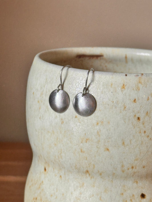 1/2 inch Sterling Silver Domed Disc Earrings