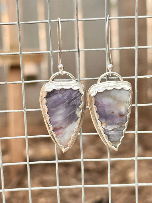 Purple Cloud Agate Earrings